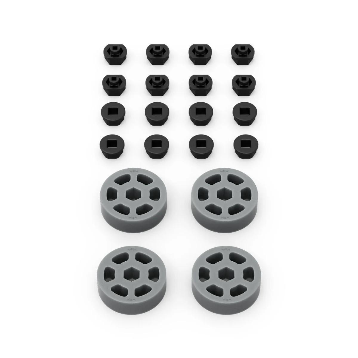 Compression Wheel 4-Pack Kit (1.625" OD x 1/2" WD, 1/2" Hex Bore, 40A)