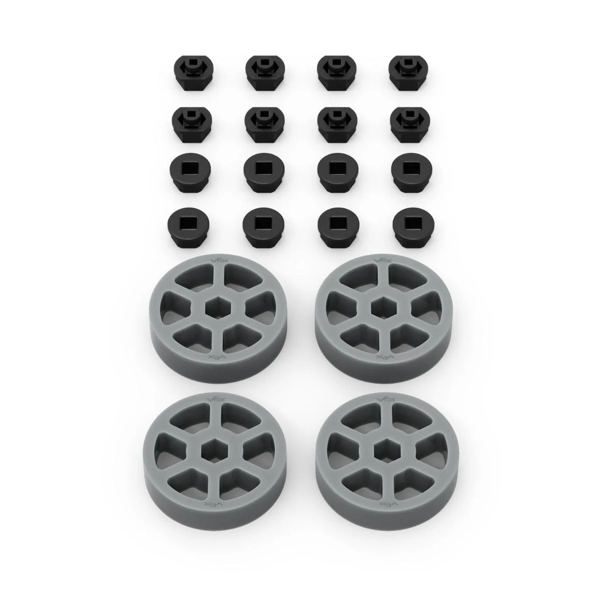 Compression Wheel 4-Pack Kit (2" OD x 1/2" WD, 1/2" Hex Bore, 40A)